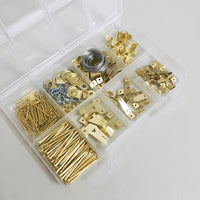 260 Pieces Metal Picture Frame Hanging Kit Hardware with Tools, Heavy Duty Wall Hanging Hooks with Nails and Screws for Picture Clothes Bags Mounting