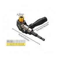 Waterproof Right-Angle Screwdriver Adapter Rust Resistant Right-Angle Drill Bit Adapter Chrome Vanadium Steel Power Tool Accessory Tight Areas