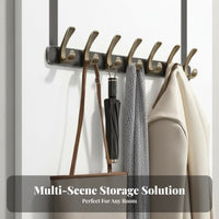No-Drill Installation over-the-Door Hook Bar Assemblytooltool-No-Cost over-the-Door Organizer Space-Saving Hanging Rack Multi-Functional for Homeowners, Families, Students, Entryway, Bedroom, Dorm Room, Bathroom