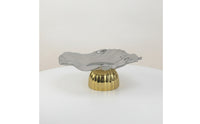 Tray with Pedestal Base Elegant Decorative Bowl with Pedestal Reflective Stand Vanity