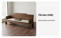 Solid Wood Arhat Bed Mortise and Tenon Joinery Walnut Arhat Couch Ergonomic Design New Chinese Design Daybed for Collectors, Adults, Reception Area