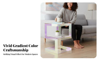 Rainbow Color Iridescent Acrylic Table Modern aesthetic Iridescent Square Table Minimalist Household Furnishing Space-Saving for Design aficionados, Interior Decorators, Living Room, Beside Sofa, Bedroom, Small Spaces