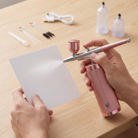 Portable Airbrush Kit with Dual-Action Oxygen Injector for Model Painting, Nail Art, and Cooking