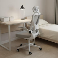 Reclining Backrest Ergonomic Office Chair Flip-up Armrests Adjustable Computer Chair Space-Saving for Students, Gamers, Dorm Room, Study