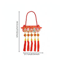 Hanging Ornament with Tassels Lightweight Decorative Plaque Handmade for Door