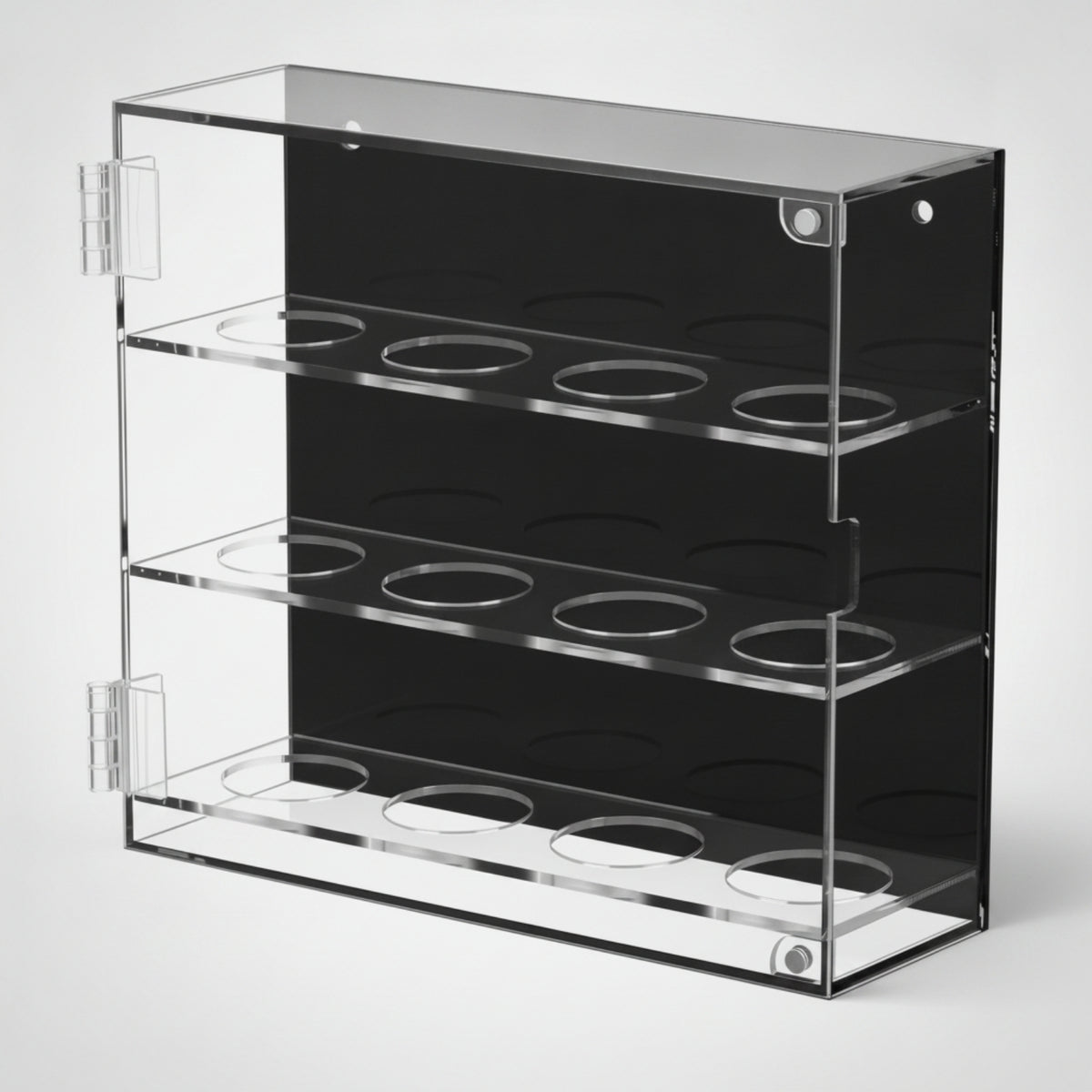 Baseball Display Case with Lid-Tier Baseball Display Cabinet Transparent Organizer for Bedroom
