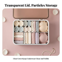 3 Pieces Underwear Divider Box Set With Lid Closet container Space Saving for Students