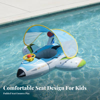 Anti-Rollover Inflatable Shell Swim Seat Gentle Leg Holes Glitter Mermaid Tail Buoyancy Device Fun Design for Parents, Beach