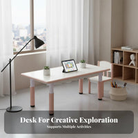 Kids Adjustable Table and Chair Set Easy to Clean Height Adjustable Young Child Desk Set Sturdy children's Erasable Drawing Desk