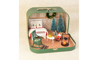 Suitcase Dollhouse Hard-Sided Miniature Dollhouse Suitcase Realistic Doll Travel Case for Collectors, Holiday Decor