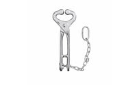 Stainless Steel Cattle Nose Clamp with Chain Heavy Duty Bull Holder with Chain Long-Lasting Cattle Nose Clamp Safe for Ranchers, Farms