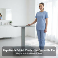 Mobile Cosmetic Trolley With Wheels Salon Rolling Cart Salon Tray Cart Braking Casters Mobile Instrument Table Sturdy And
