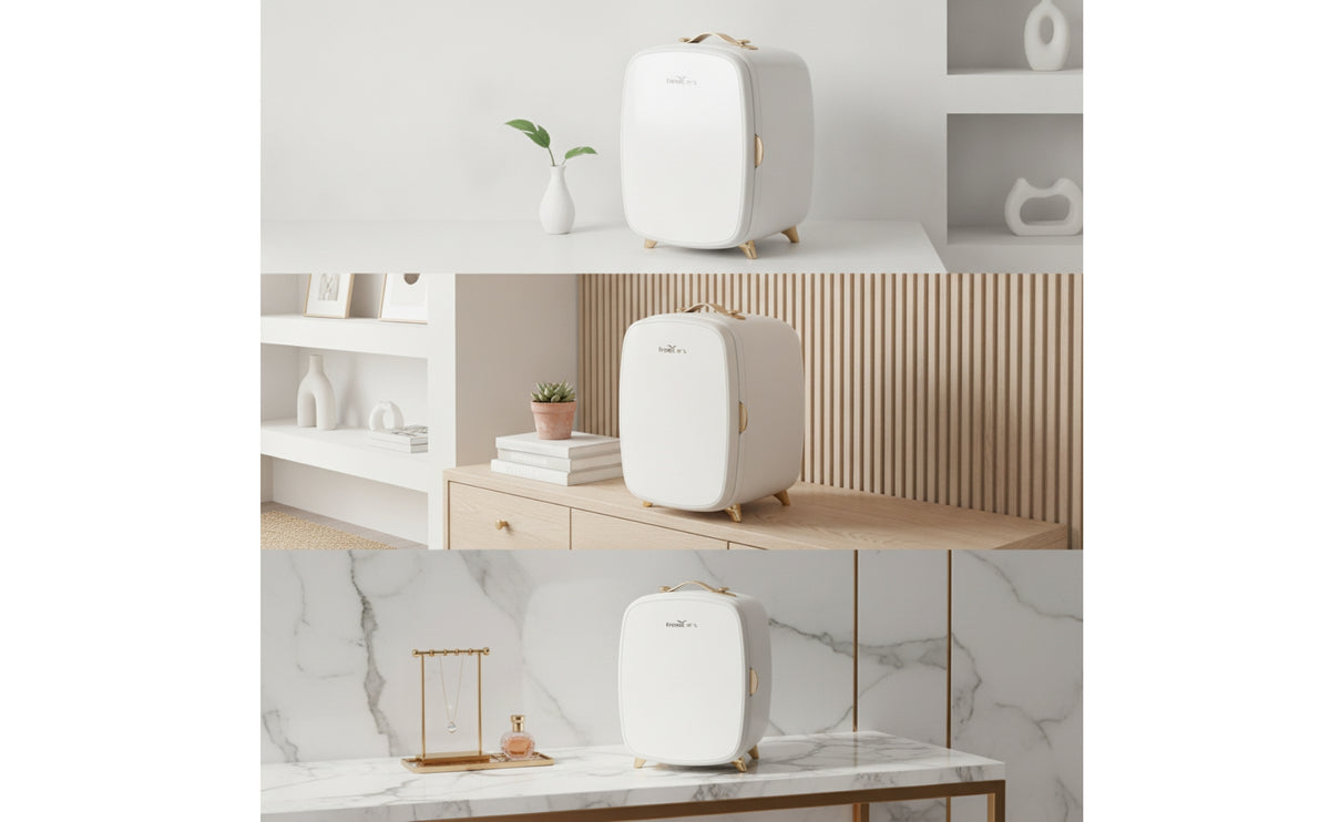 doubleUse Mini Fridge Small Retro Mini Fridge Thermoelectric Car Refrigerator Slim for Commuters