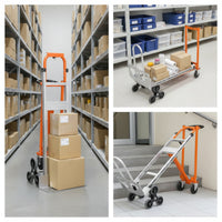 Telescoping Folding Hand Truck Aluminum Hand Truck with Four Wheels Portable Foldable Utility Cart Heavy-Duty for Movers, Home Moving, Warehouse, Office