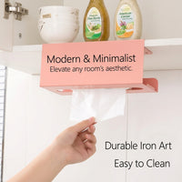 Cabinet Under Cupboard Paper Dispenser, No-Drill Hanging Wall Mounted Holder for Kitchen & Bathroom, Iron Rack for Students, Convenient Towel