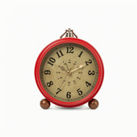 Twin Bell Alarm Clock Compact Metal Alarm Clock with Handle Sturdy for Bedroom