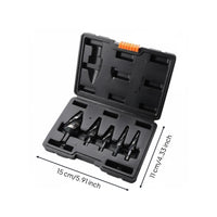 5 Pieces HSS Step Boring Tool Set Rust Resistant Spiral Flute Step Drill Tool Storage Container Tools Part for Hobbyists, Professionals