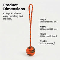 Durable Rubber Dog Chew, Interactive Pet Training Ball, Teeth Cleaning Molar Rope, Puppy Bite Resistant Plaything, 168g