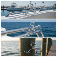 Rod Holder Heavy Duty Clamp-on Rod Holder Polished Hardware for Anglers, Yachts