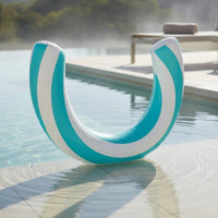 Thickened PVC U-Shaped Pool Buoy Portable Striped Swimming Buoy Leak-Proof Design Inflatable Water Saddle for Adults, Teens, Beach, Lake