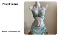 3 Pieces 3 Piece Bikini Set Sexy Bikini Skirt Cover Wrap Skirt Skin-Friendly Swimsuit with Cover up Skirt for Young Adults, Teenagers, Resort
