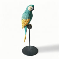 Tropical Parrot Figurine with Stand Lifelike Parrot Figurine Realistic Bird Ornament Outdoor for Courtyard