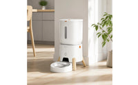 Programmable Smart Pet Feeder Timed Automatic Feeder with Stainless Steel Bowl Compact Food Dispenser Raised for Dogs