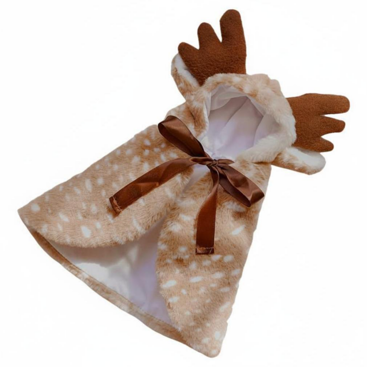 Pet Reindeer Cape, Warm Hat, Adjustable, Holiday Wear