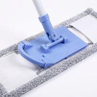 Powder-Coated Iron Floor Mop, Sponge-Type Flat Head Mop with 39x9cm Microfiber Pad, Slot-in System for Hardwood and Tile Floors