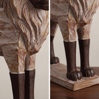 Lion Sculpture Rustic Lion Statue Distressed Decor for Tabletop, Study, Bookshelf