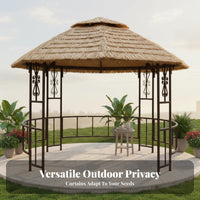 Thatch Roof Gazebo Protection Simulated Straw Sun Cover Southeast Asian Design Patio Tea House for Families, Courtyard, Deck, Commercial Venues