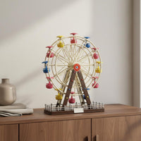 Retro Iron Amusement Wheel Tabletop Display Desktop Amusement Wheel Ornament Handmade Metal Sculpture for Living Room, Store Counter