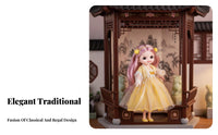 Ancient BJD Doll Billowing Sleeves Traditional Chinese Gown Design Dressing up Doll Intricate Details Chinese Princess Gown for Girls, Kids