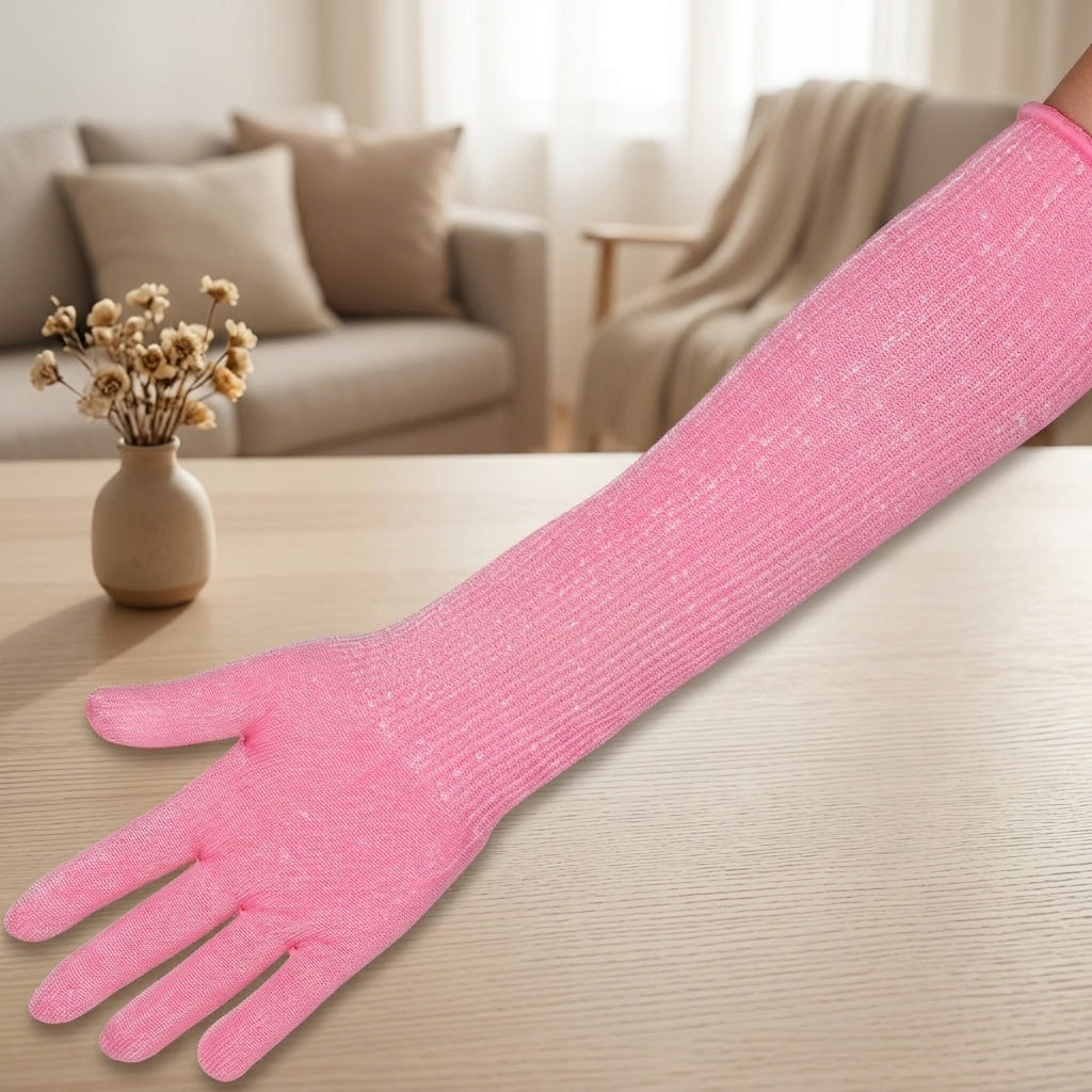 Pet Grooming Gloves with Reinforced PU, Elbow Length Cat Scratch Gloves, Dog Bite Gloves and Anti-Scratch Gloves for Animal Handling Protection