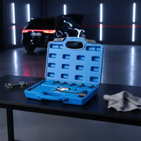 7 Pieces Professional Fuel Injector Seat Cutter Set with T-Handle Long-Lasting Fuel Injector Seat Cutter Set Organized Reamer Tool Kit with Carrying Case Compact for Mechanics