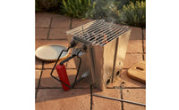 Steel Charcoal Fire Starter Furnace Ventilated Foldable Charcoal Chimney Starter Heat-Resistant Grip for Barbecue