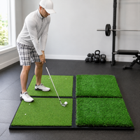 1.5m x 1.5m Driving Range Mat, Heavy Duty Artificial Turf Mat with Non-Slip Rubber Base, Portable Chipping Mat for Putting Practice