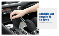 Embossed Leather Gear Cover, Universal Car Gear Knob Sleeve, Handbrake Protector, Anti-Slip, Interior Accessory