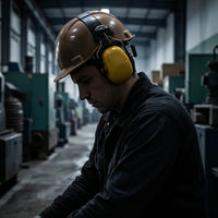 Helmet-Mounted Ear Muffs Cushioned Ear Muffs with Hard Hat Mount Long-Lasting
