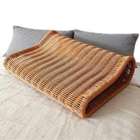Handwoven Rattan Summer Pillow for Neck Support