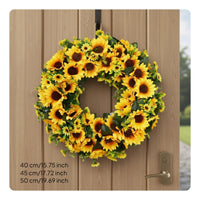 Vibrant and Cheerful Artificial Golden Bloom Wreath All Season Decor Front Door Golden Bloom Hanger Realistic Look Yellow Floral Door Wreath Maintenance-Maintenance-Easy for Autumn, Wedding