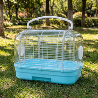 Handheld Cage for Avian Transport with Standing Perch, Portable Cage with Observation View, Small Portable Acrylic Parrot Outdoor Space Capsule