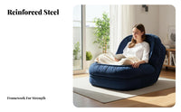 Converts to Bed Convertible Sleeper Chair Washable Cover Floor Sofa Oversized Design Home Furniture Cushiony Cushioning for Apartment Dwellers, Adults, Students, Living Room, Balcony, Bedroom