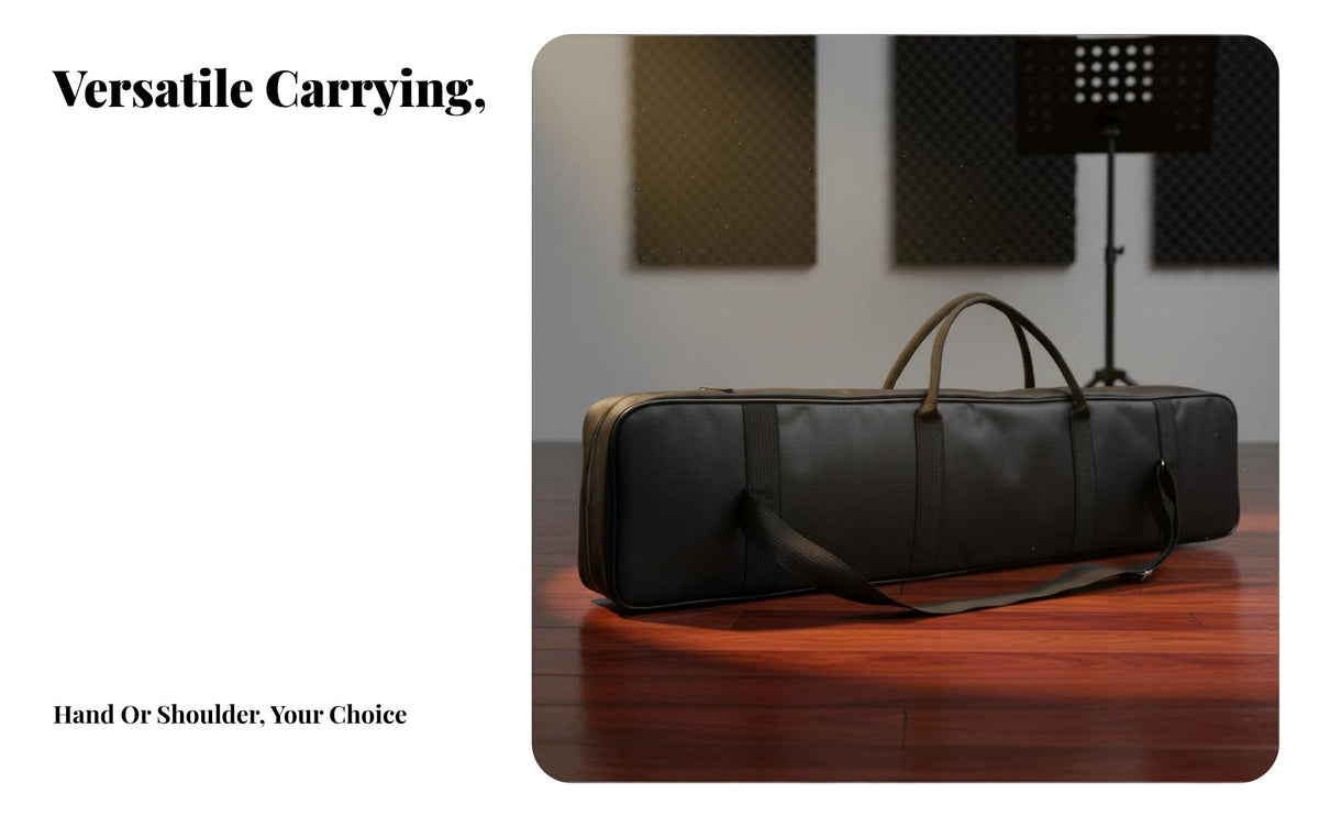 Padded 7-Compartment Flute Bag Water 76cm Instrument Bag Bamboo Flute Case Two Carry Choices Chinese Dizi Carrying Case