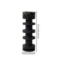 Stone Look Candlestick Textured Finish Black Candle Stand Stable Base Tall Candlestick Holder