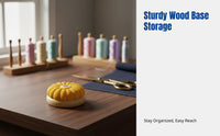 Pumpkin Needle Holder, Solid Wood Base, Needle Insert, Embroidery Sewing Tool, Desktop Organizer