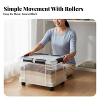 Rolling Dry Food Bin Airtight Bulk Dry Goods Container hinged lid for Families