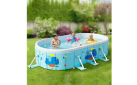 No-Assembly Foldable Pool with Support Legs Easy Setup Collapsible Swimming Pool Stable Compact for Backyard