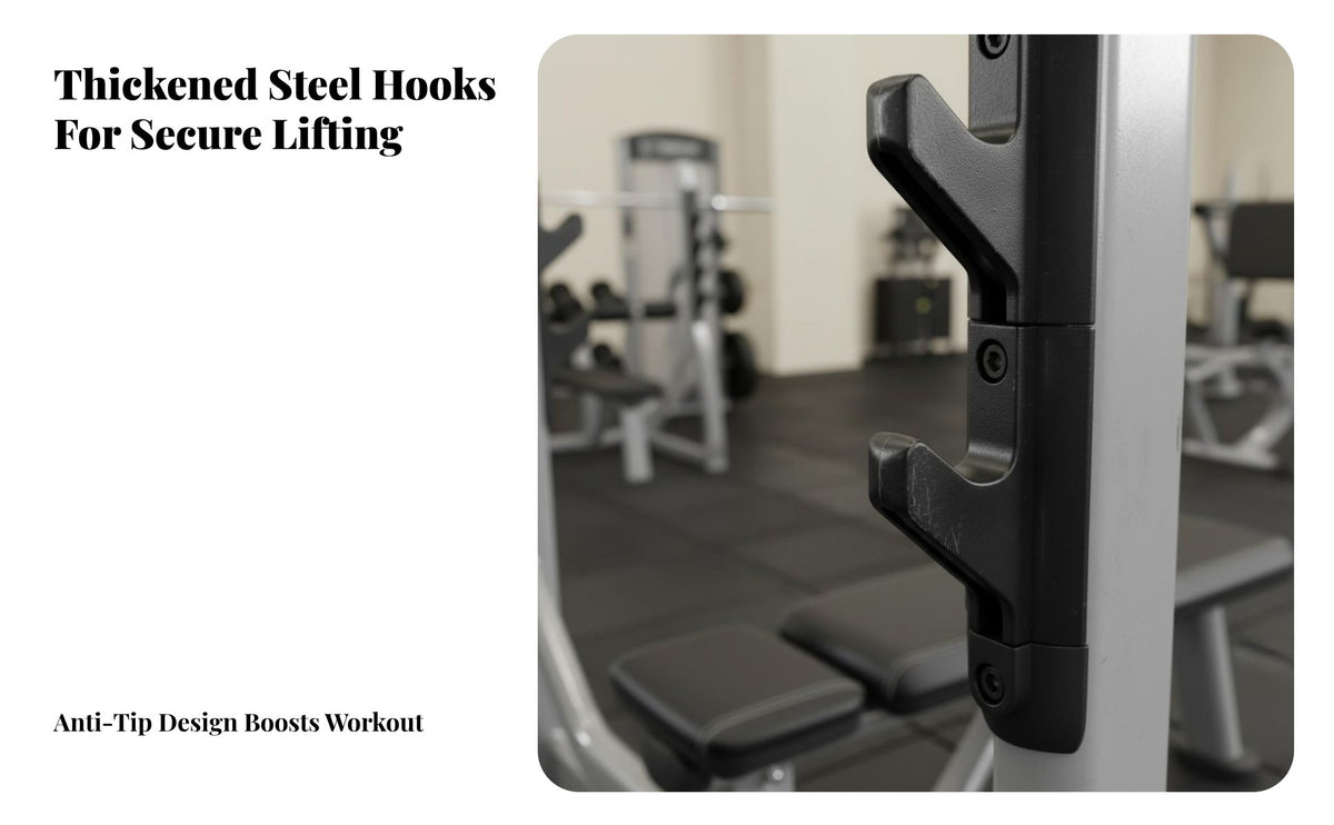 300kg Load Capacity Bench Press and Squat Rack Heavy Duty Multifunctional Weightlifting Bench Sturdy Steel Construction Multi-Function Barbell Rack Stable Triangular Design for Weightlifters, Bodybuilders