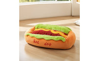 Soft Hot Dog Pet Bed Bolster Hot Dog Bed Soft Washer and Dryer Friendly for Young Dogs